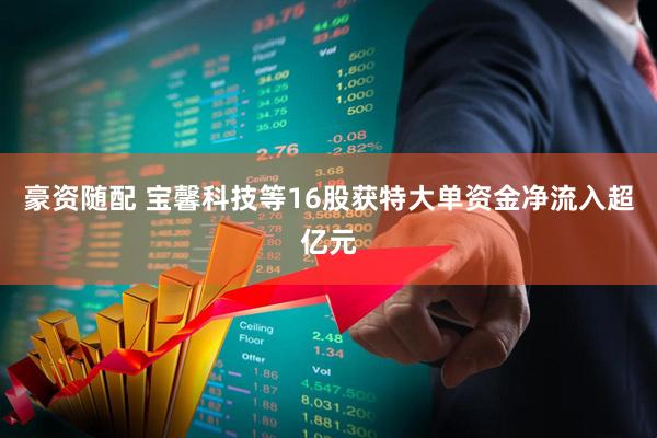 豪资随配 宝馨科技等16股获特大单资金净流入超亿元
